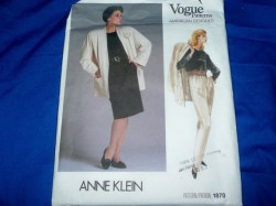 1870 A KLEIN LONG JACKET  LS TOP, PANTS, SKIRT PATTERN  8 UNCUT